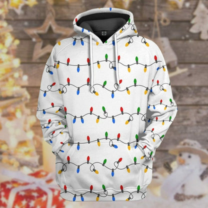 3D Weihnachtslicht Custom T-Shirt Hoodie Bekleidung