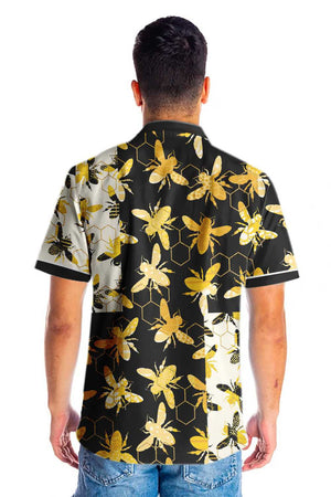 Animal World Trendy Geometric Bee Hawaiian Shirt, Hawaiian For Gift