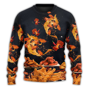 Food Chicken Wing Fast Food Delicious Ugly Christmas Sweater, Christmas Gift, Gift Christmas 2024