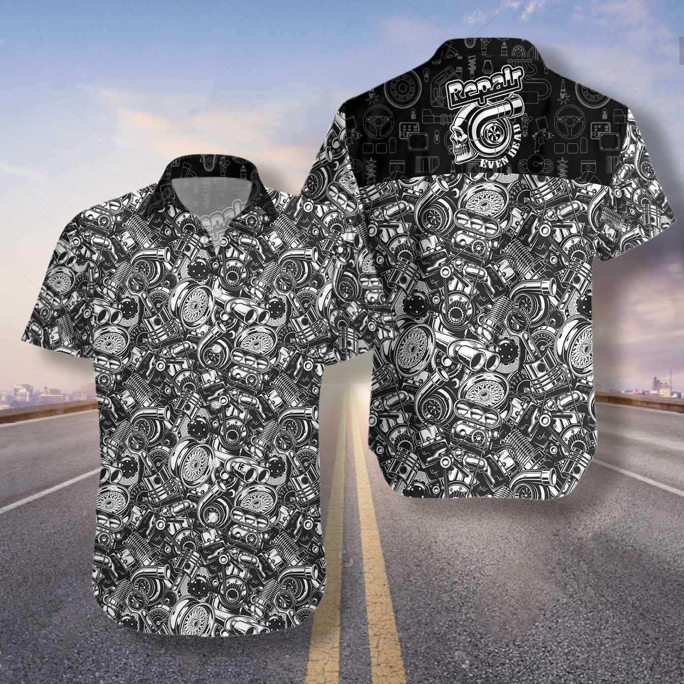 Classic Design Hawaiian Shirt Repair Even Dead On Dark Background, Hawaiian Shirt Gift, Christmas Gift