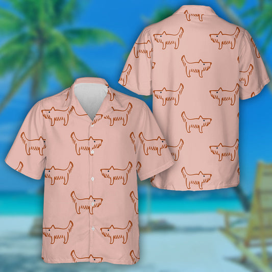 Cinnamon Dogs On Blush Red Background Hawaiian Shirt, Hawaiian For Gift
