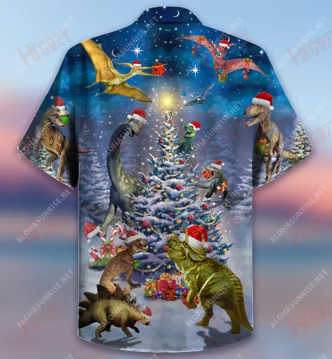 Christmas Dinosaur Family Reunion Short Hawaiian Shirt Ocean Aloha Shirt Tactical Hawaiian Shirt Hawaiian Shirts For Women, Hawaiian Shirt Gift, Christmas Gift