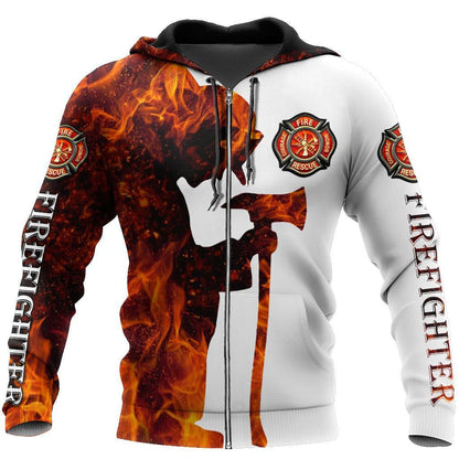 Firefighter On Fire Theme Pretty Ornamental Hawaiian Shirt,Hawaiian Shirt Gift, Christmas Gift