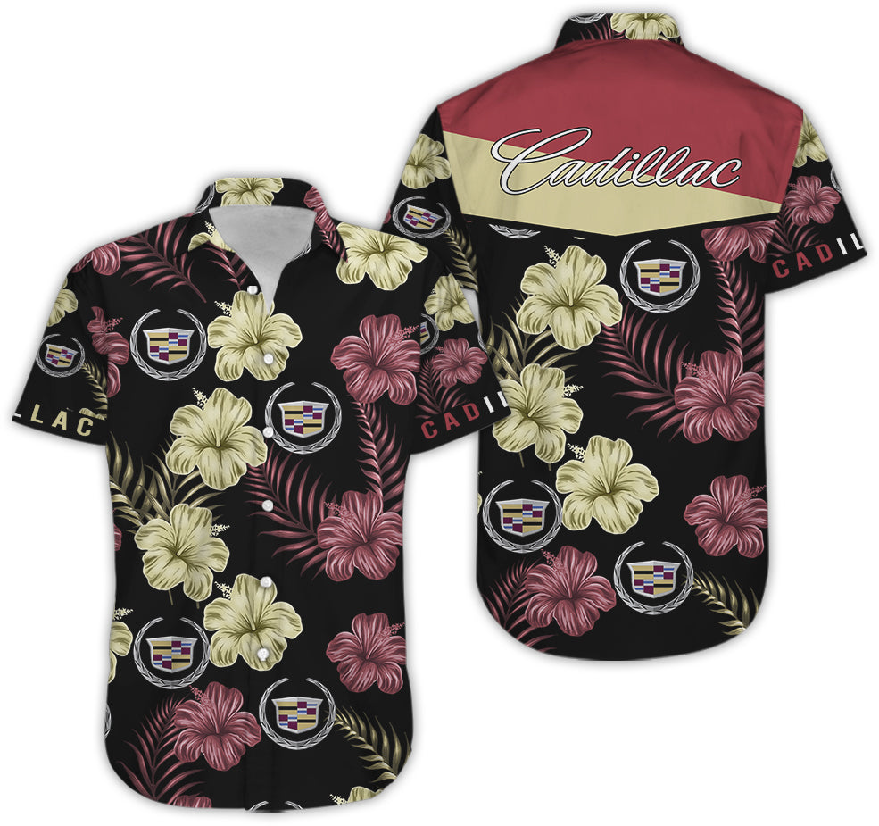 Cadillac Tropical Flower Hawaiian Shirt_ Hawaiian Shirts -Hawaiian Shirt Gift, Christmas Gift