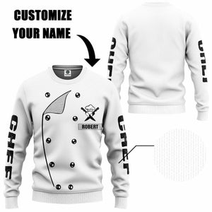 3D Chef Uniform Custom Name Tshirt Hoodie Apparel