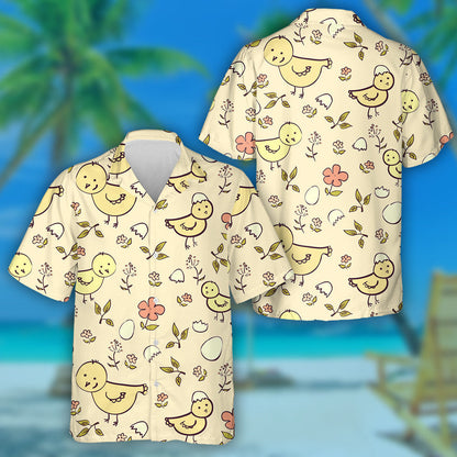 Funny Chicken And Egg Shell With Plants 1 Hawaiian Shirt, Hawaiian Shirt Gift, Christmas Gift