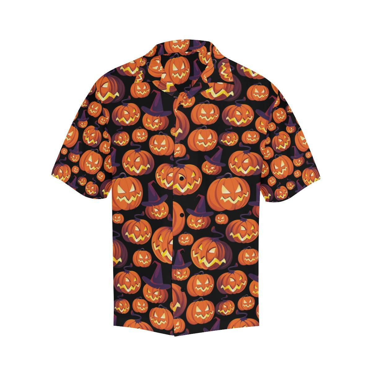Halloween Carved Pumpkin Lantern Pattern Hawaiian Shirt, Hawaiian For Gift