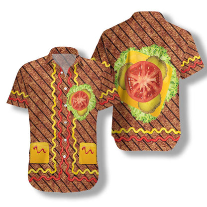 Halloween Burger Costume Shirt Hawaiian Shirt, Hawaiian For Gift