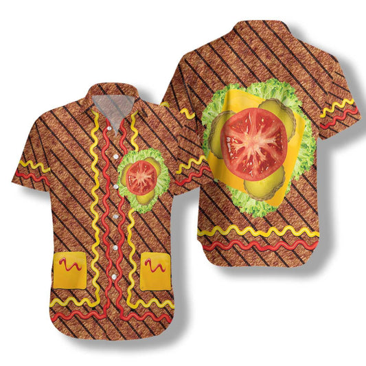 Halloween Burger Costume Shirt Hawaiian Shirt, Hawaiian For Gift