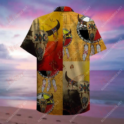 Native American Medicine Wheel Short Sleeve Shirt Vacation Hawaiian T Shirts Best Hawaiian Shirts Hawaiian Shirts For Men, Hawaiian Shirt Gift, Christmas Gift