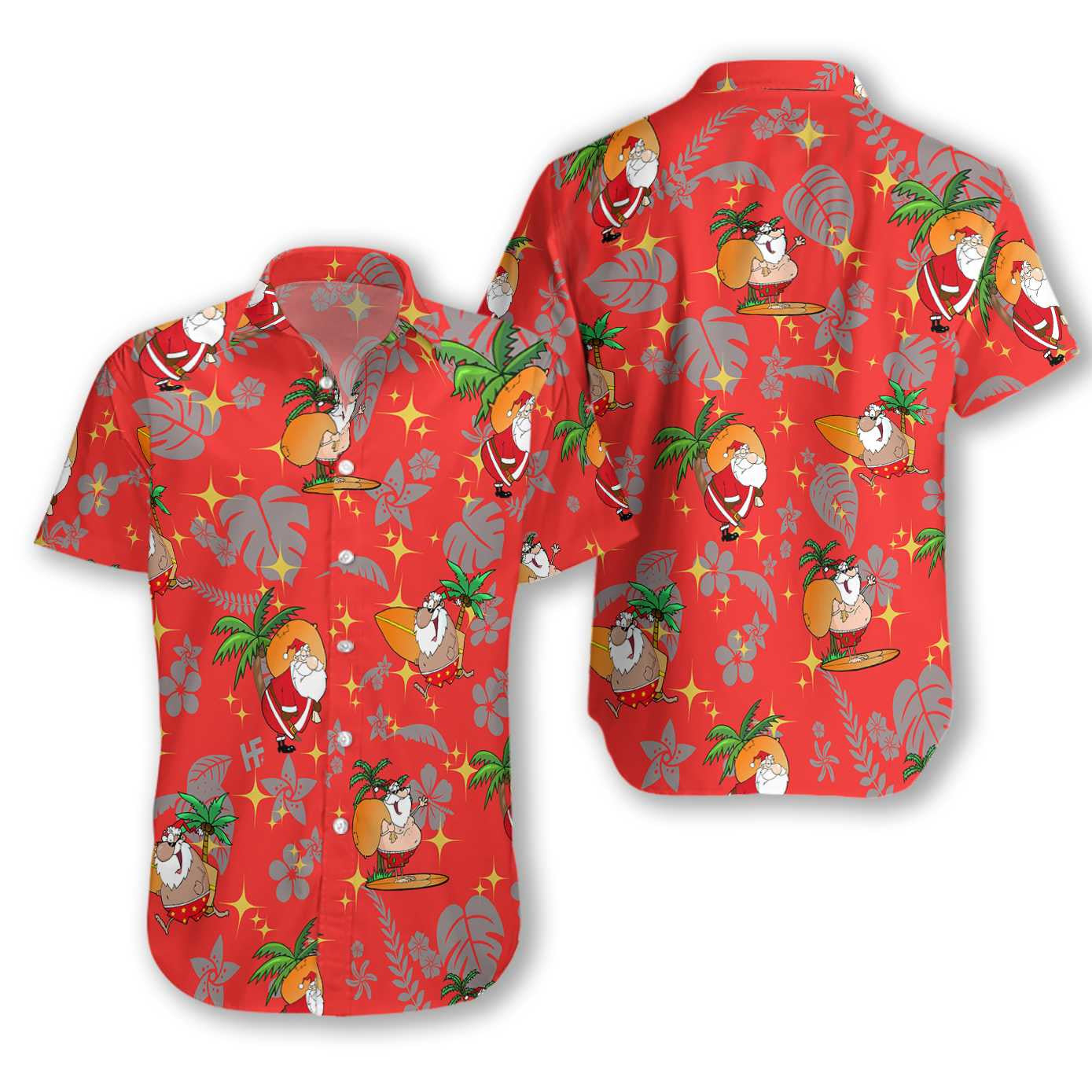 Merry Christmas Santa Claus Red Pattern Design Hawaiian Shirt, Hawaiian Shirt Gift, Christmas Gift