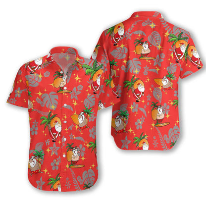Merry Christmas Santa Claus Red Pattern Design Hawaiian Shirt, Hawaiian Shirt Gift, Christmas Gift