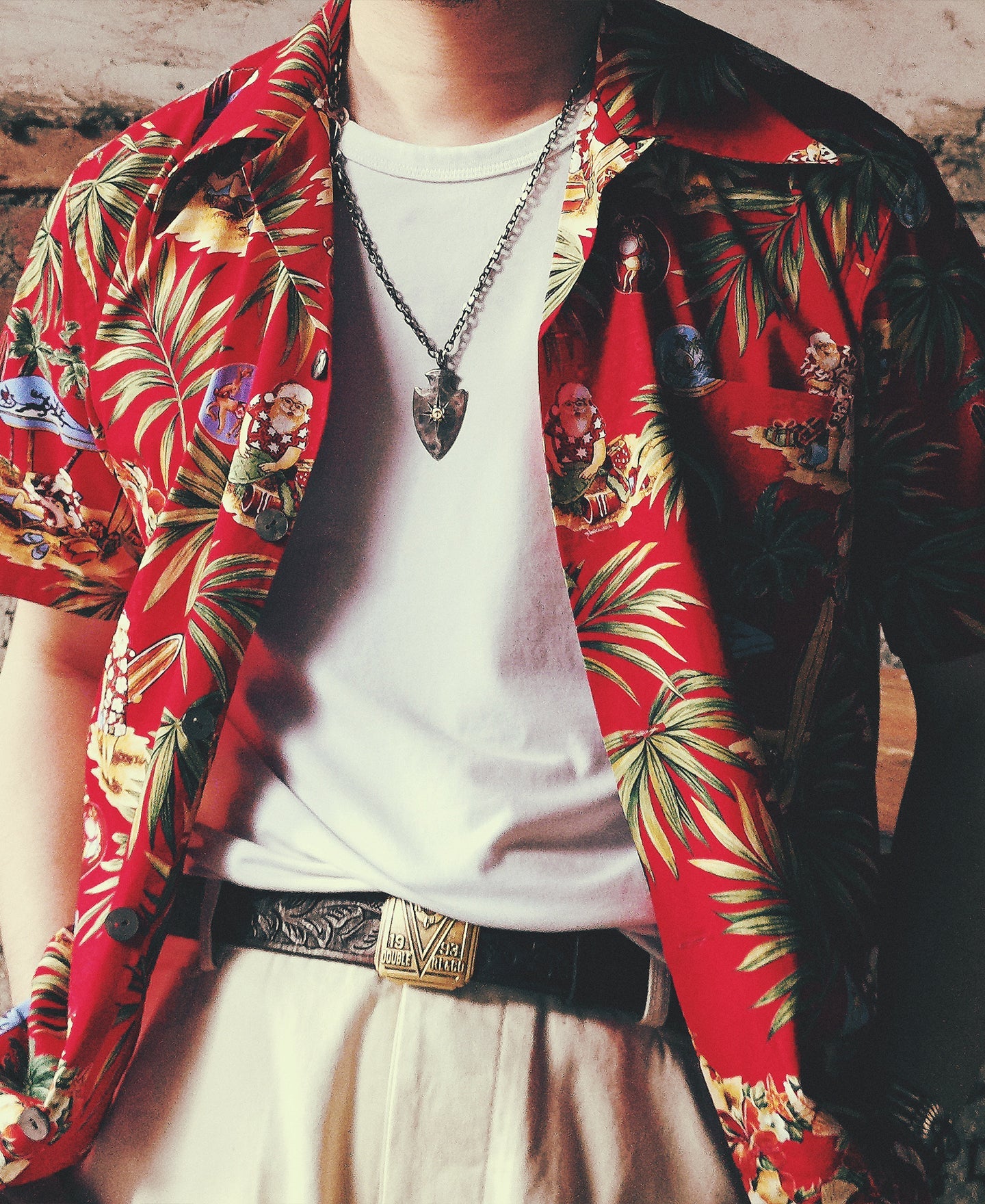 Santa Claus At Hawaiian Beach Print Shirt, Christmas Hawai, Hawai Tshirt Gift