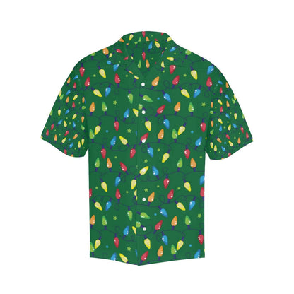 Christmas Colorful Light On Green Design Hawaiian Shirt, Hawaiian For Gift