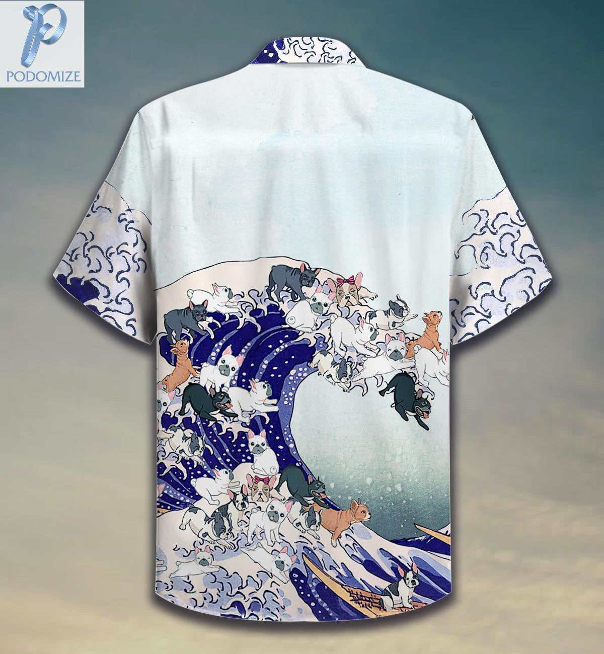 French Bulldog The Great Wave Of Dog Pattern Hawaiian Shirt, Hawaiian Shirt Gift, Christmas Gift