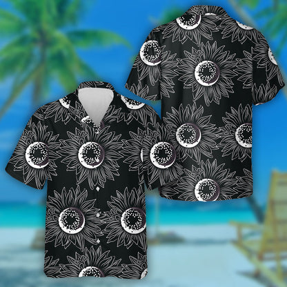 Creative Fall Season Theme With Sunflowers In The Dark Hawaiian Shirt, Hawaiian Shirt Gift, Christmas Gift