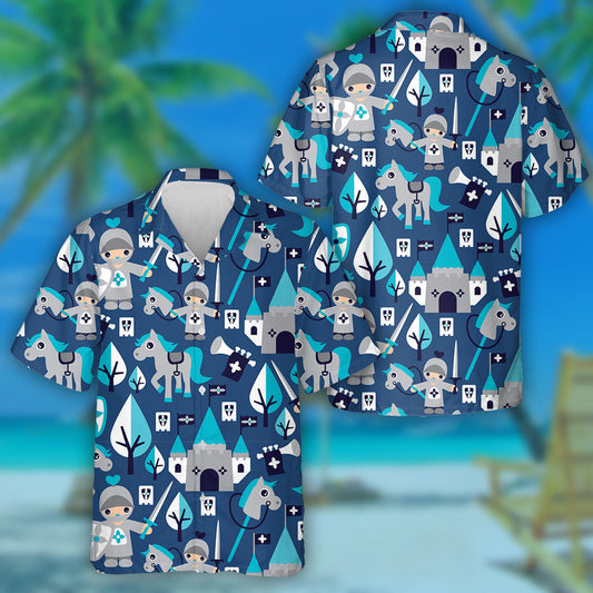 Little Knight And Horse Castle Prince Hawaiian Shirt, Hawaiian For Gift
