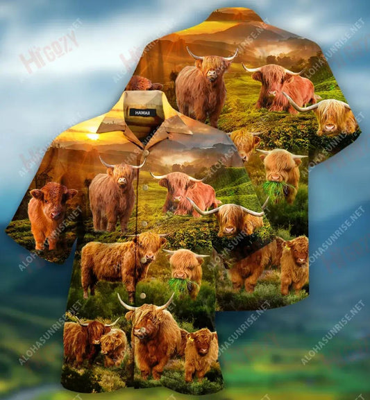 Not Today Heifer - Highland Cow Unisex Hawaiian Shirt Summer Short Sleeve Hawaiian Crazy Shirts Hawaiian Shirts For Women, Hawaiian Shirt Gift, Christmas Gift
