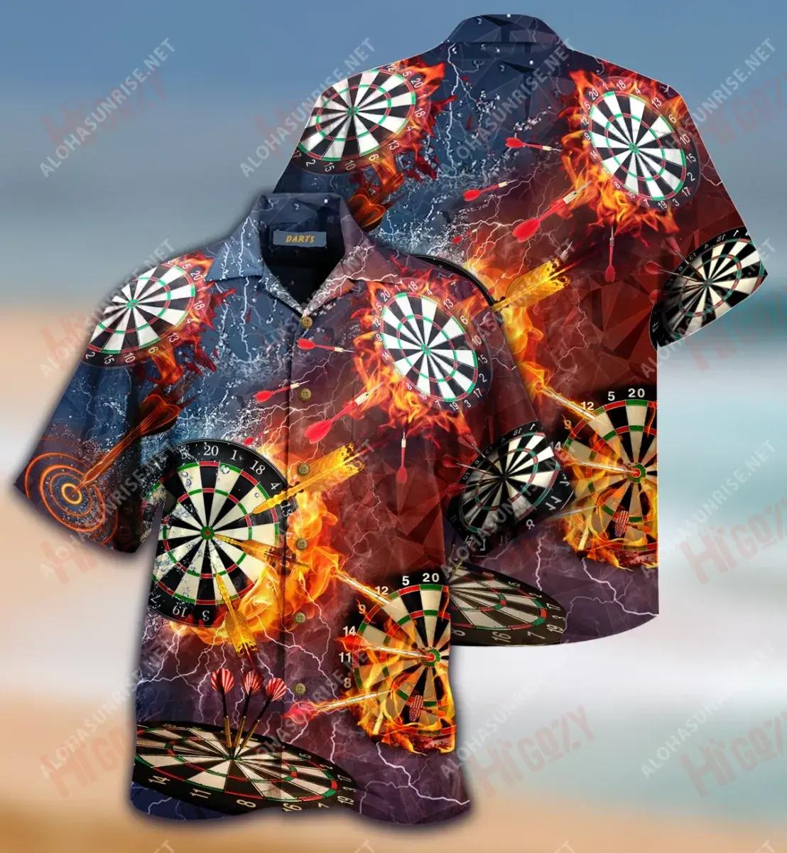 Born To Play Darts Forced To Work Hawaiian Shirt Vacation Short Sleeve Best Hawaiian Shirts Funny Hawaiian Shirts, Hawaiian Shirt Gift, Christmas Gift