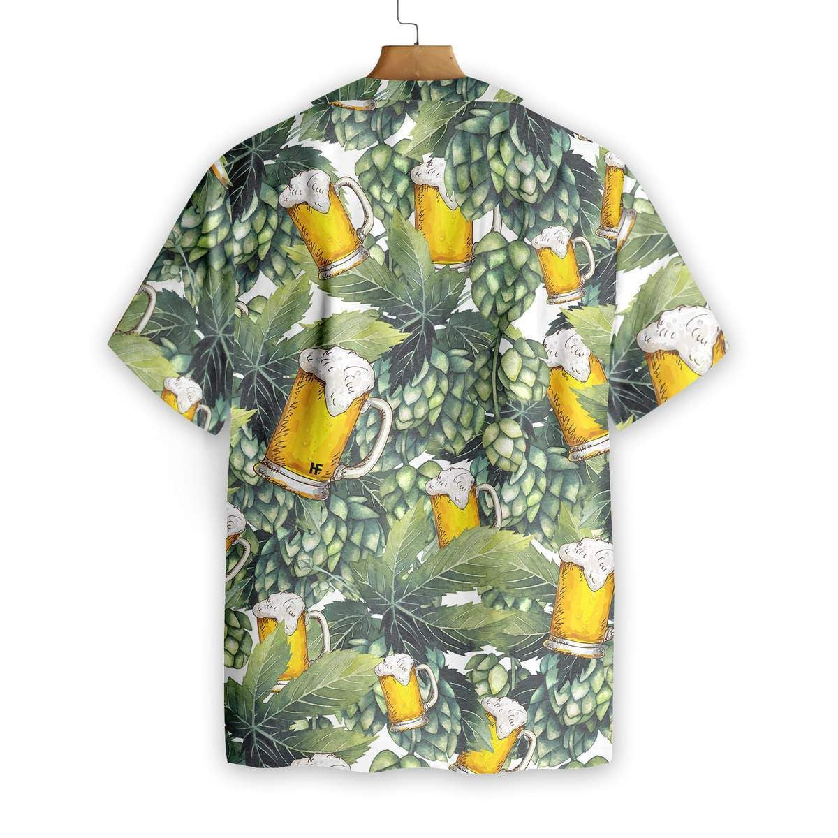 Beer With Hops Flowering Plants Pattern Hawaiian Shirt, Hawaiian For Gift