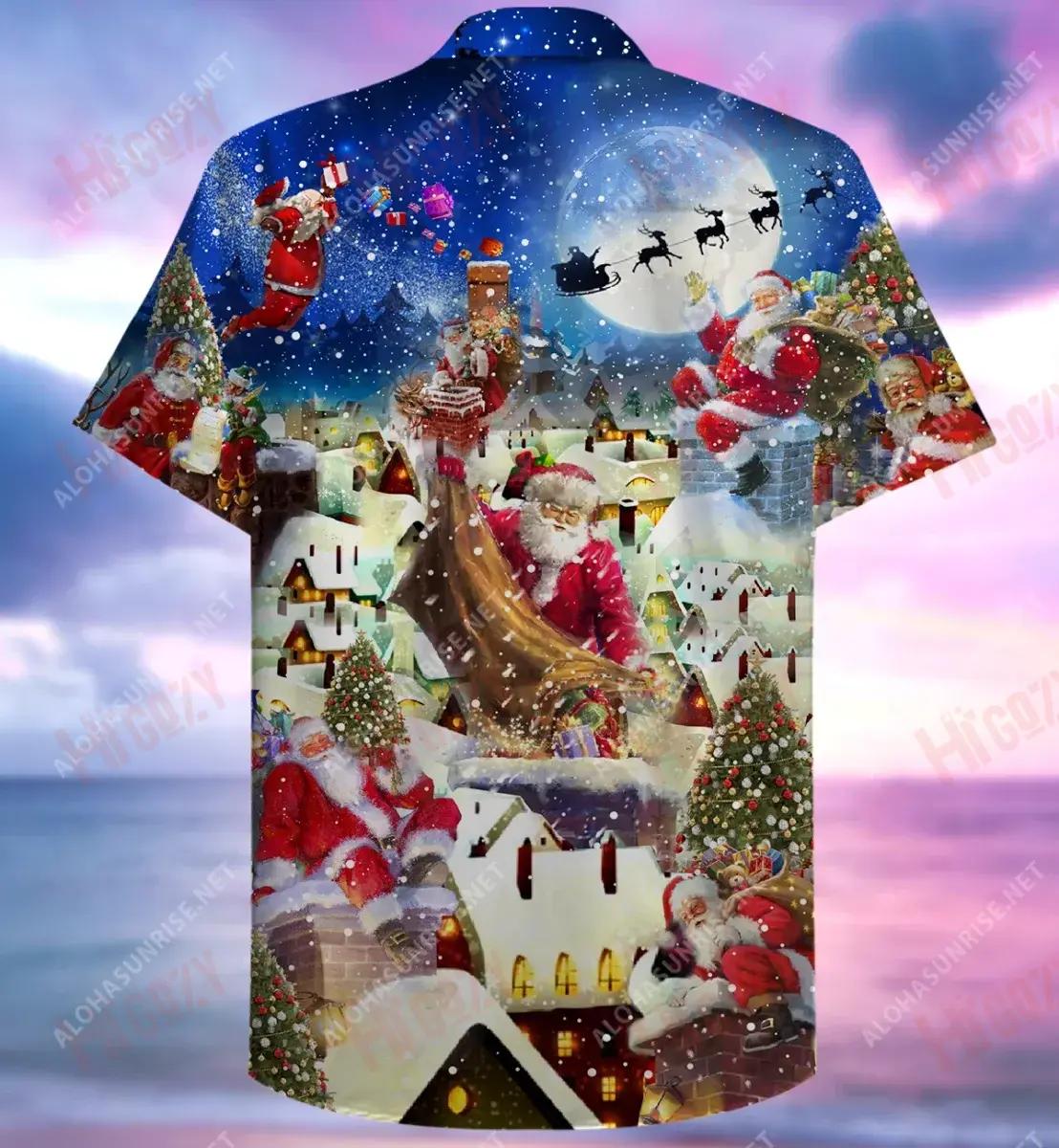 Up On Rooftop, Santa'S Busiest Night Short Hawaiian Shirt Hobbies Hawaiian T Shirts Vintage Hawaiian Shirts Hawaiian Shirt Pattern, Hawaiian Shirt Gift, Christmas Gift
