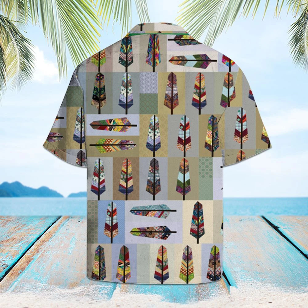 Native Feather With Colorful Fur Themed Hawaiian Shirt,Hawaiian Shirt Gift, Christmas Gift