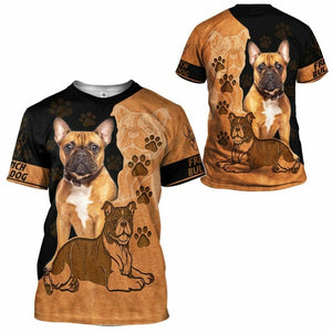 3D Love French Bulldog Custom Tshirt Hoodie Apparel