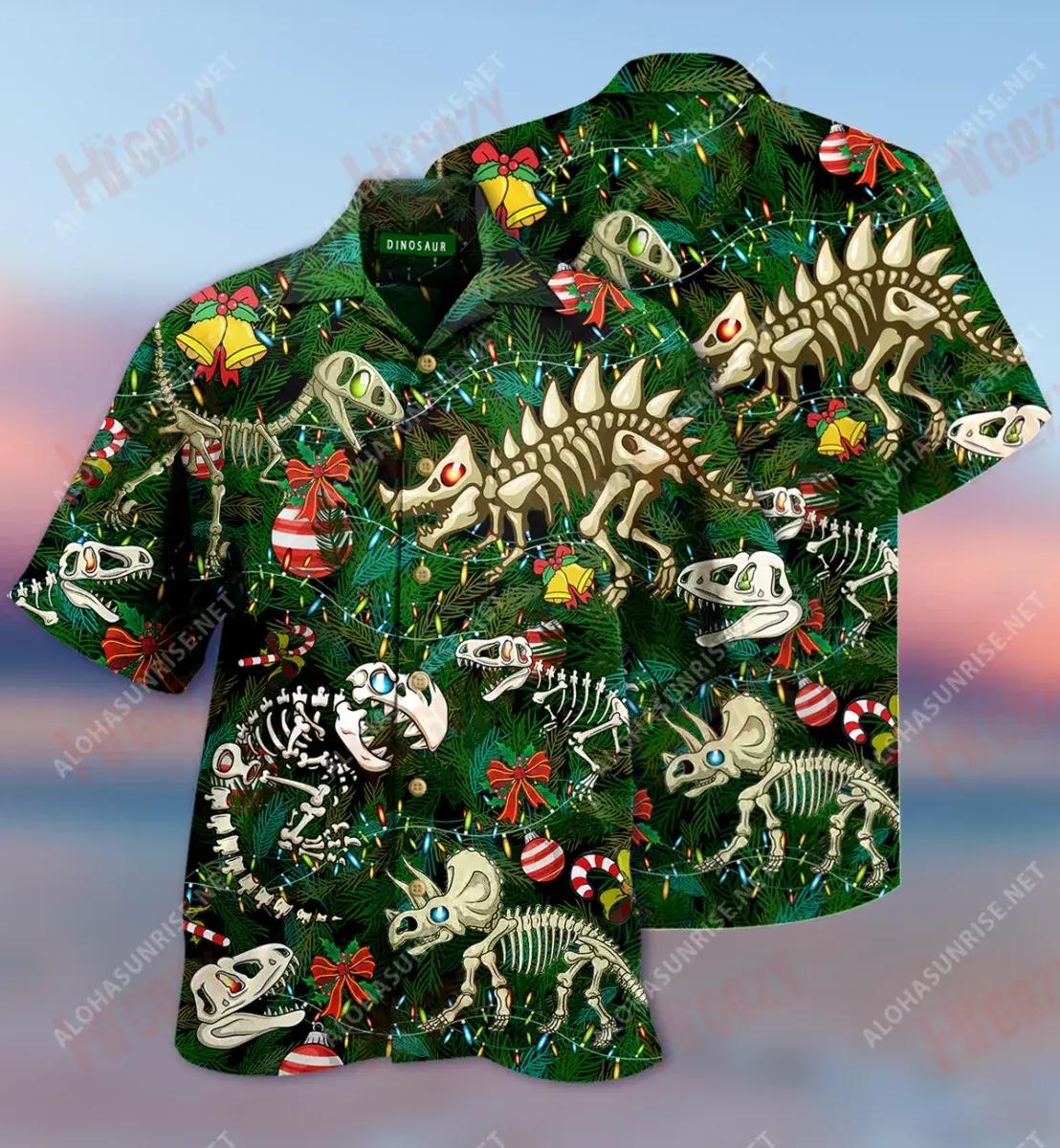 Dear Santa I Am A Dinosaur Short Short Sleeve Shirt Vacation Hawaiian T Shirts Hawaiian Crazy Shirts Hawaiian Shirts For Men, Hawaiian Shirt Gift, Christmas Gift