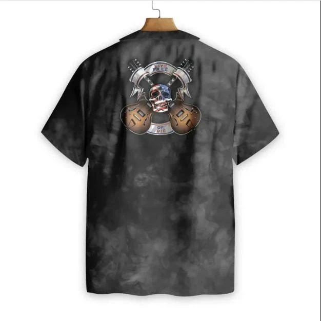 Black And White Electric Guitar Free Hawaiian Shirt, Hawaiian For Gift