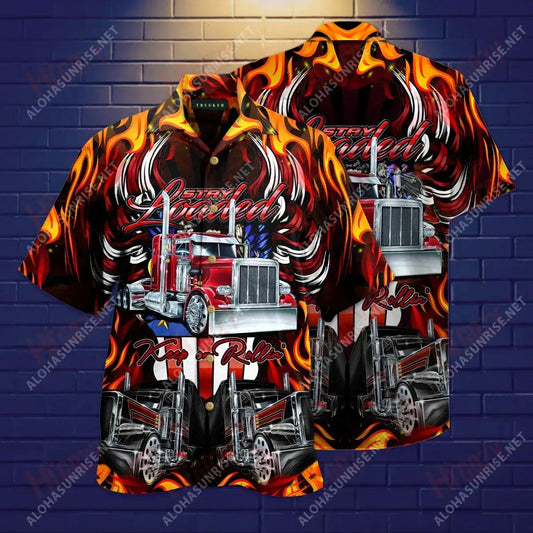 Keep On Rolling Truckers Unisex Short Sleeve Shirt Hobbies Hawaiian T Shirts Best Hawaiian Shirts Funny Hawaiian Shirts, Hawaiian Shirt Gift, Christmas Gift