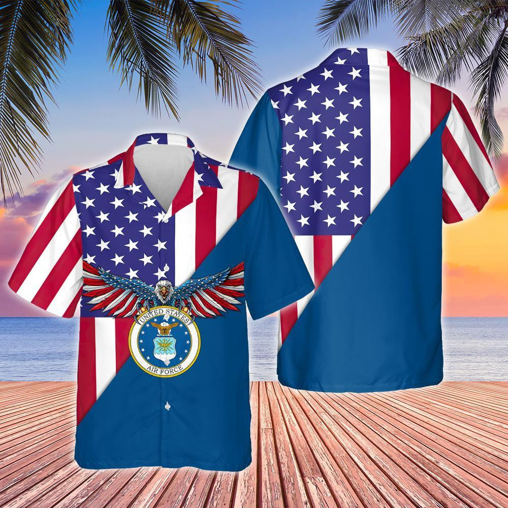 Excellent Design Hawaiian Shirt United States Air Force American Eagle, Hawaiian Shirt Gift, Christmas Gift