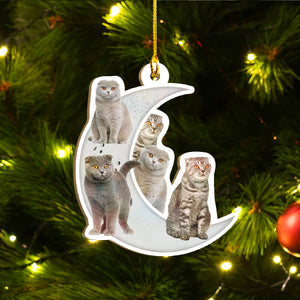 Scottish Fold Ornaments Set, Meowy Christmas Ornaments Set, Funny Xmas Ornaments Family Gift Idea For Cat Lover