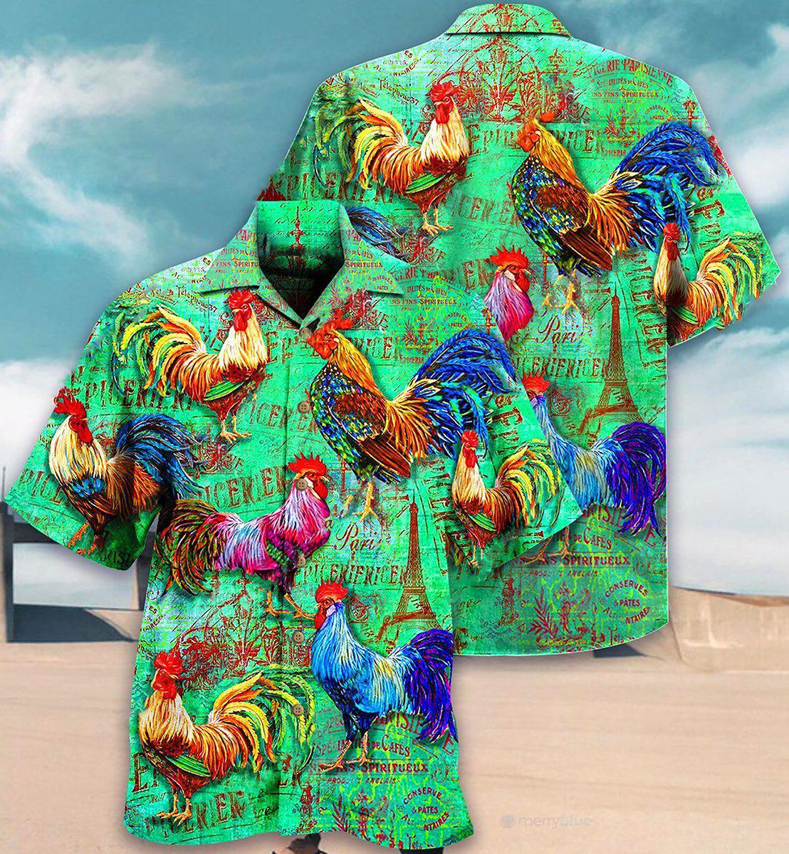 Chicken Love Green - Hawaiian Shirt_Hawaiian Shirt Gift, Christmas Gift