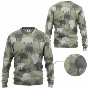 3D Bison Camo Custom Tshirt Hoodie Apparel