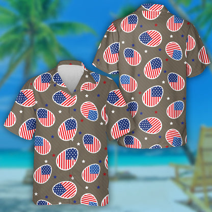 Happy Easter Patriotic Eggs With American Flag Pattern Hawaiian Shirt, Hawaiian Shirt Gift, Christmas Gift