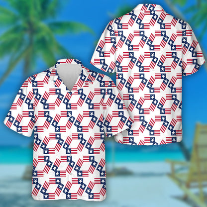 Cool Design Pattern Of The United States Flags Pattern Hawaiian Shirt, Hawaiian Shirt Gift, Christmas Gift