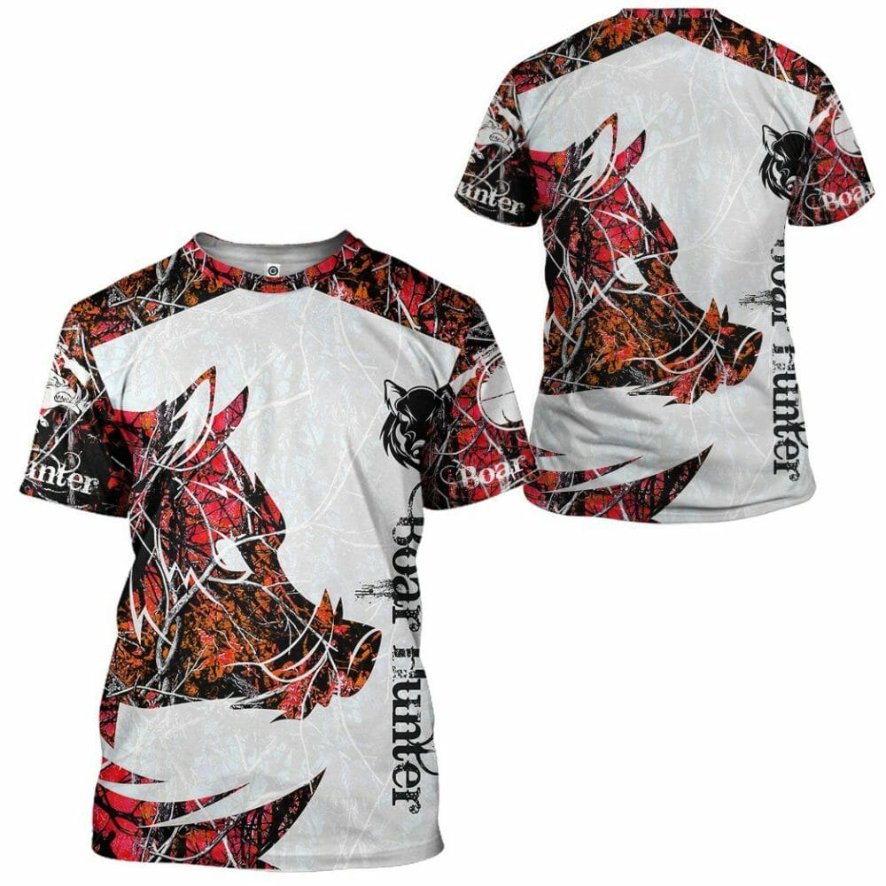 3D Wildschwein Jäger Rot Benutzerdefinierte T-shirt Hoodie Bekleidung