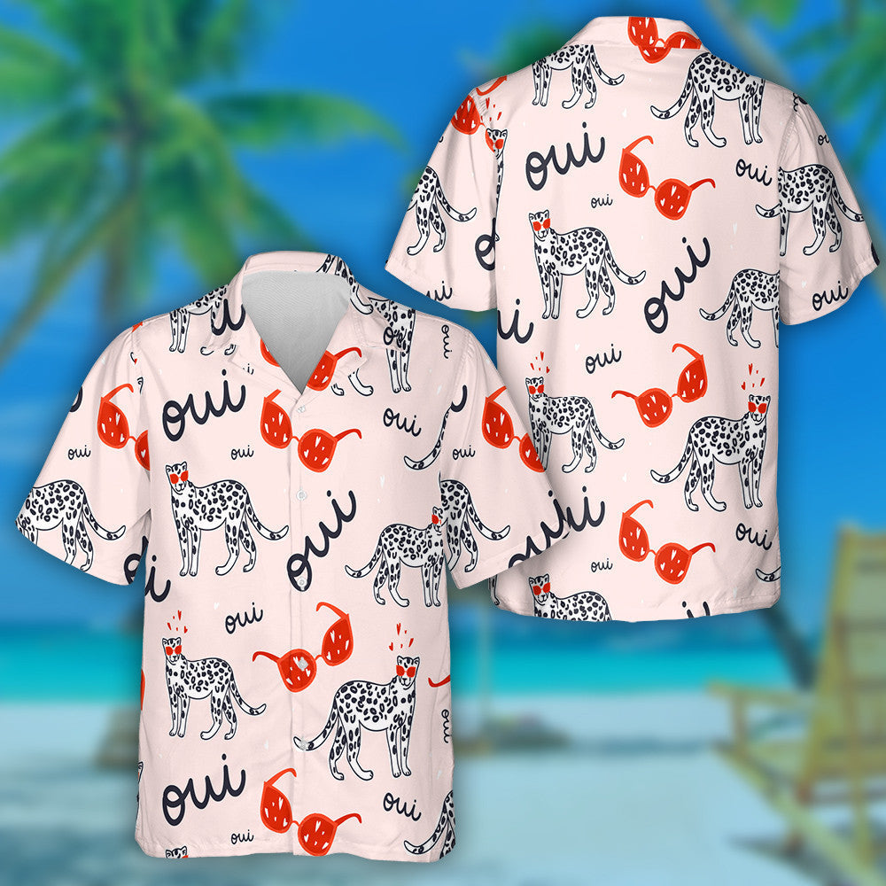 Modern Funny Leopards And Sunglasses Design Hawaiian Shirt,Hawaiian Shirt Gift, Christmas Gift