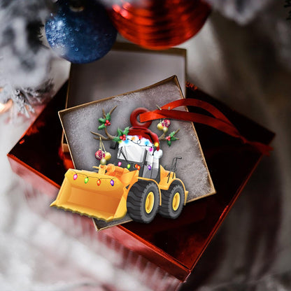 Bulldozer Christmas Light Shape Ornament, Happy Christmas Ornament, Christmas Gift, Christmas Decoration