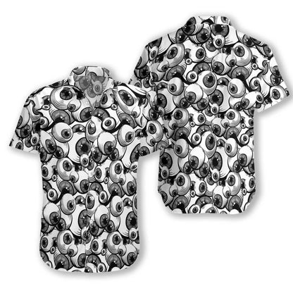 Seamless Scary Eyes Goth Design Hawaiian Shirt,Hawaiian Shirt Gift, Christmas Gift