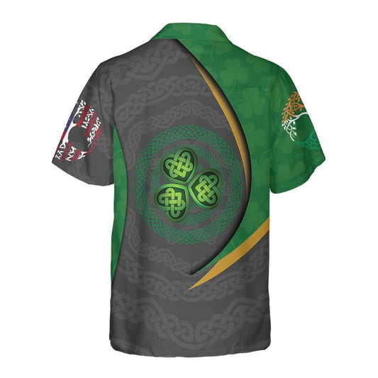 Irish By Blood American By Birth Celtic Knot Hawaiian Shirt, Hawaiian Shirt Gift, Christmas Gift