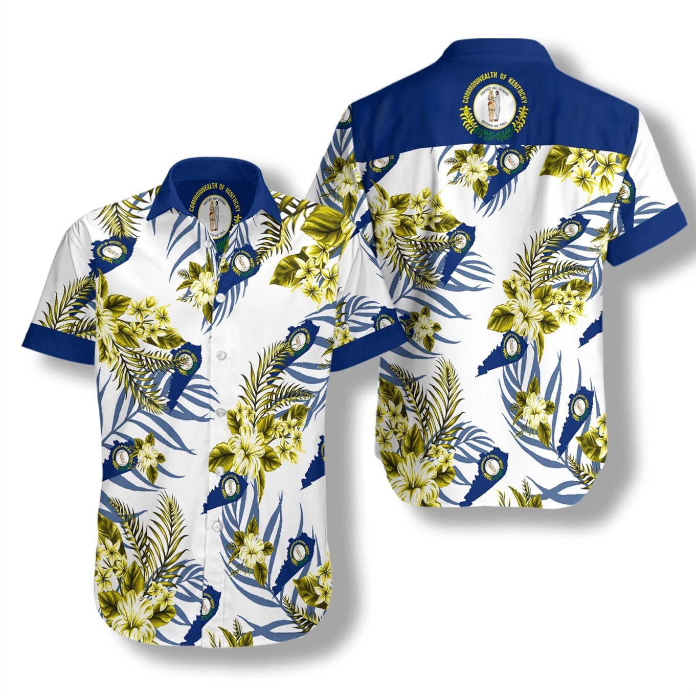 Kentucky Proud On White Background Pattern Hawaiian Shirt, Hawaiian For Gift