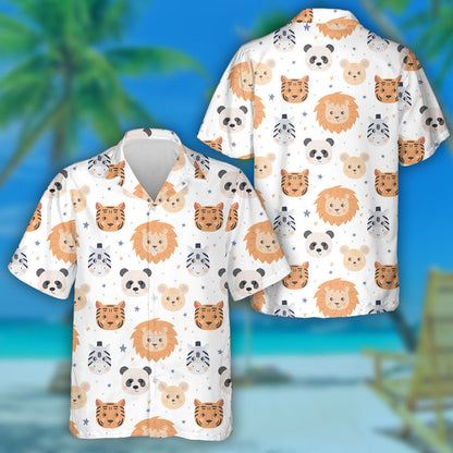 The Muzzle Of Lion Tiger Zebra Mouse And Panda Hawaiian Shirt, Hawaiian Shirt Gift, Christmas Gift