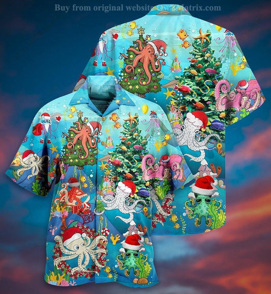 Octopus Merry Xmas Limited - Hawaiian Shirt, Hawaiian Shirt Gift, Christmas Gift