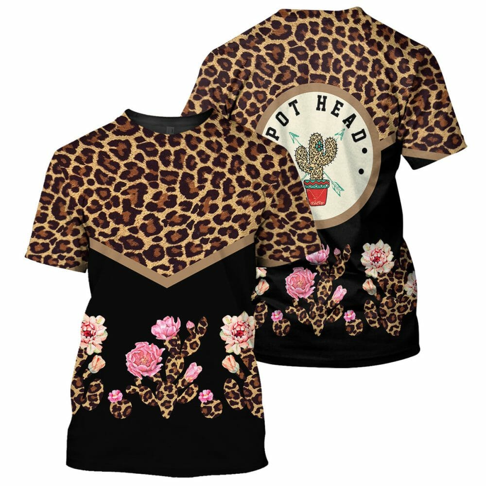 Cactus Leopard - 3D All Over Printed Shirt Tshirt Hoodie Apparel