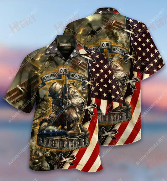 Remember Their Sacrifice Short Hawaiian Shirt Ocean Aloha Shirt Best Hawaiian Shirts Funny Hawaiian Shirts, Hawaiian Shirt Gift, Christmas Gift