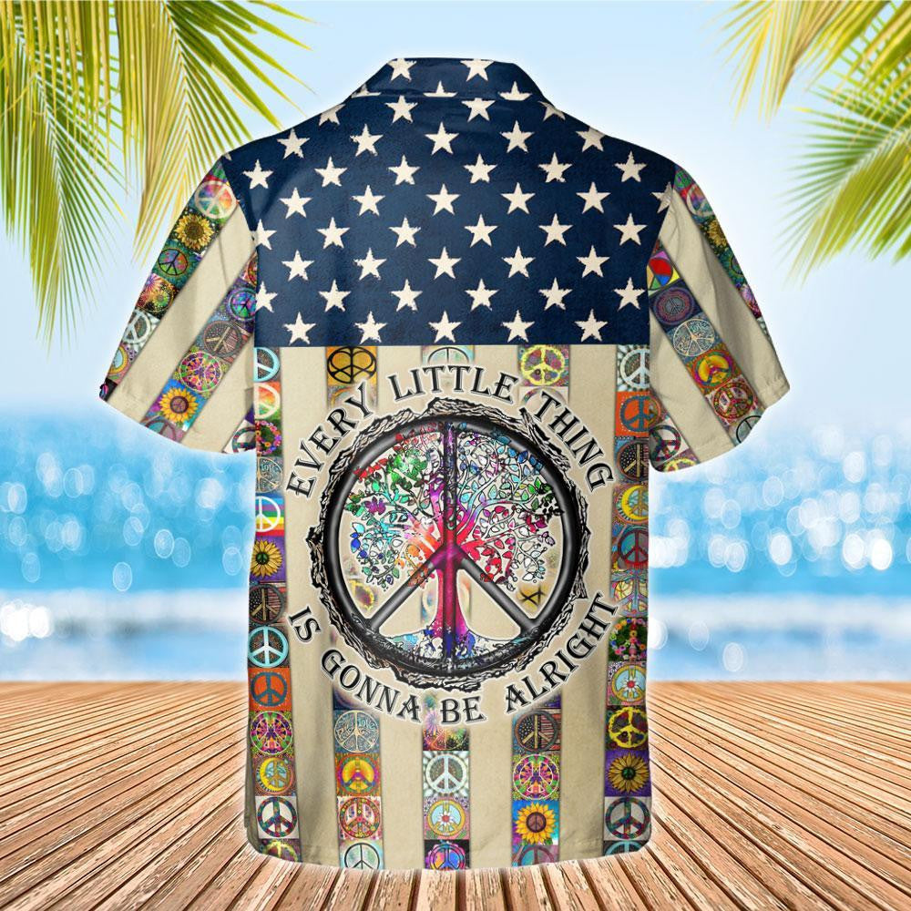 Nice Peace Sign Hippie USA Flag Design Hawaiian Shirt, Hawaiian Shirt Gift, Christmas Gift
