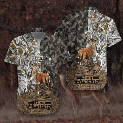 Deer Camouflage Bow Hunting Pattern Hawaiian Shirt,Hawaiian Shirt Gift, Christmas Gift