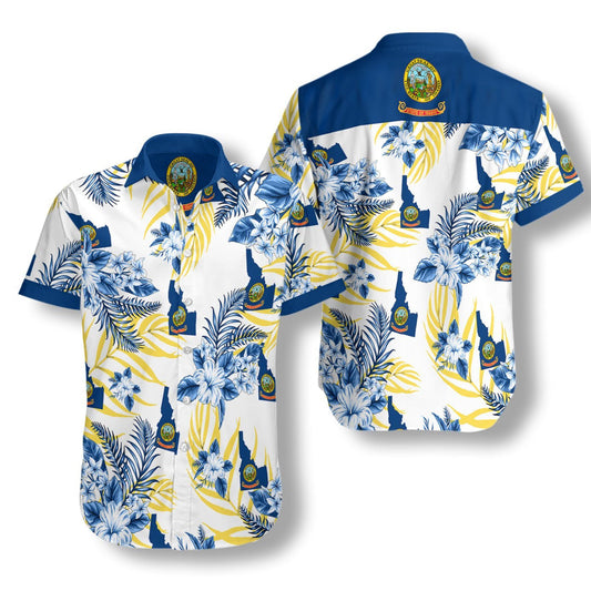 Idaho Proud On White Background Pattern Hawaiian Shirt, Hawaiian For Gift