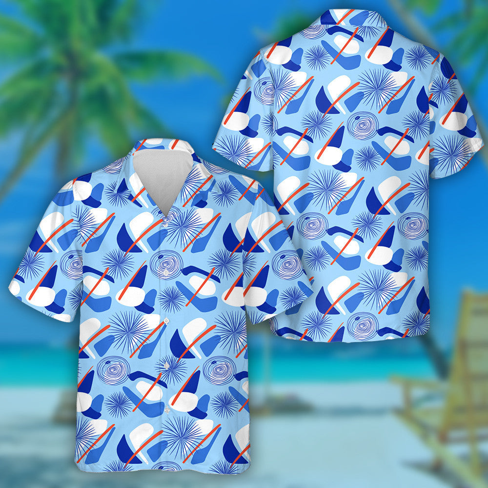 Christmas Pattern With Decorated Geometric Elements Hawaiian Shirt, Hawaiian For Gift
